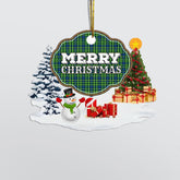 Clan Campbell of Breadalbane Ancient "Merry Christmas" Tartan Acrylic Ornament PC53 Campbell of Breadalbane Ancient Tartan Tartan Christmas